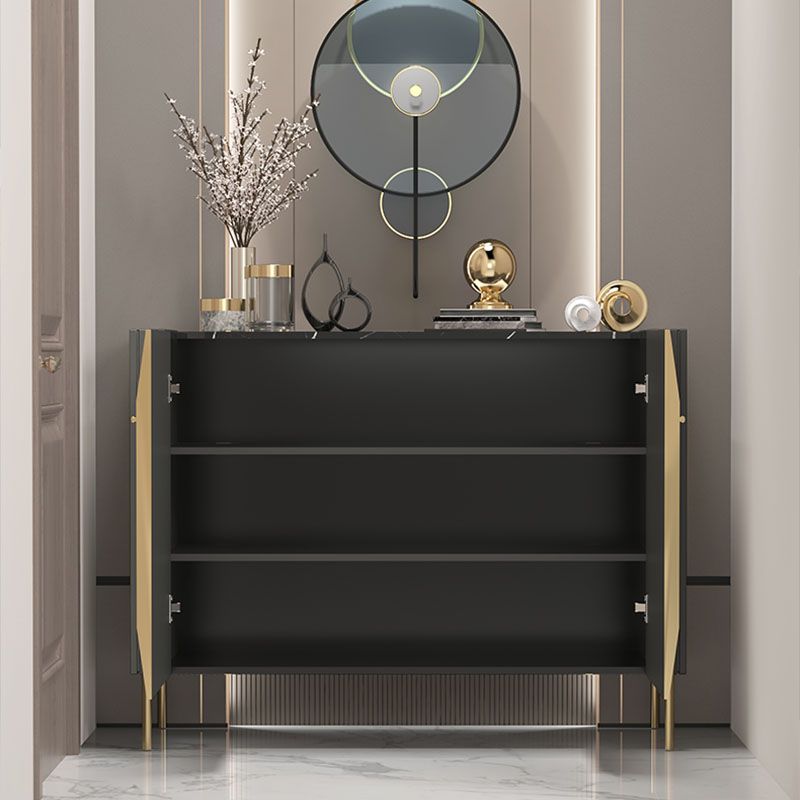 Sideboard a buffet in legno moderno ingegnerizzato 35,4 "Sideboard alta con gambe in acciaio inossidabile