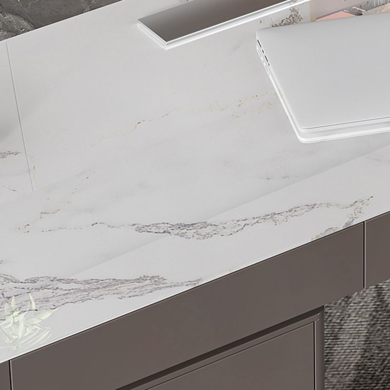 Modern Stone Office Desk Rectangular Shape Task Desk with 2-Legs in Grey Clearhalo 'furn' 'furn_office_desk' 'Furniture' 'Office Desks' 'Office Furniture' 'office_desk' 1200x1200_1a242133-191b-4da7-b741-1bd0668d993a