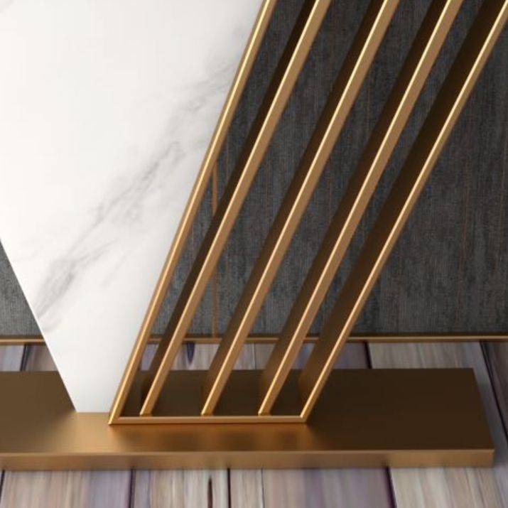 Tavolo da accento di base glam con tavolo in pietra rettangolo per sala