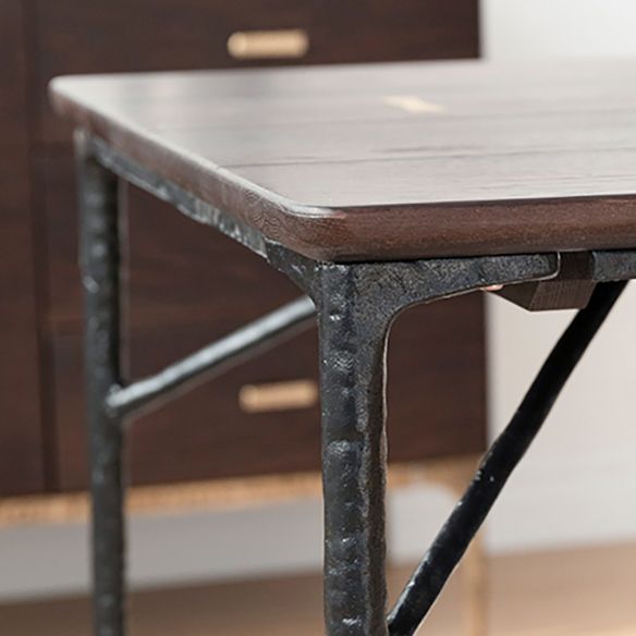 Industrial Dining Room Set with Rectangle Table and Metal Base Dining Set for Home Use Clearhalo 'Dining Room Sets' 'Dining Tables & Seating' 'dining_room_set' 'furn' 'furn_dining_room_set' 'Furniture' 'furniture_dining_room_set' 'Kitchen & Dining Furniture' 'kitchen&dining_furn' 'kitchen' 1200x1200_1a255169-11ca-46a8-8749-bf0eb07c15f8