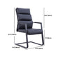 Silla de escritorio moderna sin ruedas, silla con respaldo alto negra de piel sintética