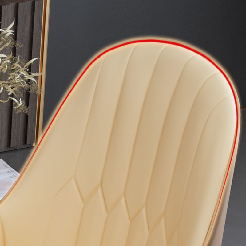 Metal Scandinavian Style Dining Side Chair Dining Room Padded Solid Back Chair with Arm Clearhalo ' kitchen&dining_furn' 'Dining Chairs' 'Dining Tables & Seating' 'dining_chair' 'furn' 'furn_dining_chair' 'Furniture' 'furniture_dining_chair' 'Kitchen & Dining Furniture' 'kitchen' 1200x1200_1a260208-b477-454c-9d9c-75f6d4b161f1