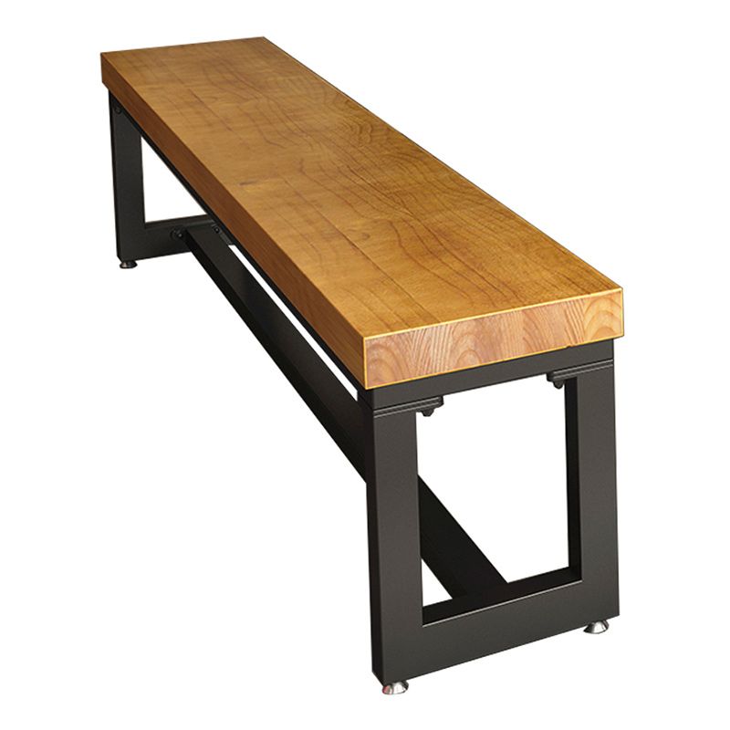Banc de banc en bois massif de 11,8 "de largeur en bois de salle à manger naturelle avec des jambes en métal