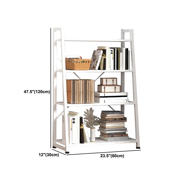 Modern Home Steel Book Shelf Ladder 12"W Matte Finish Bookcase Clearhalo 'Bookcases' 'furn' 'furn_bookcases' 'Furniture' 'Office Furniture' 1200x1200_1a27a1b7-8e40-4dff-89d3-1f88e7c8cd8d