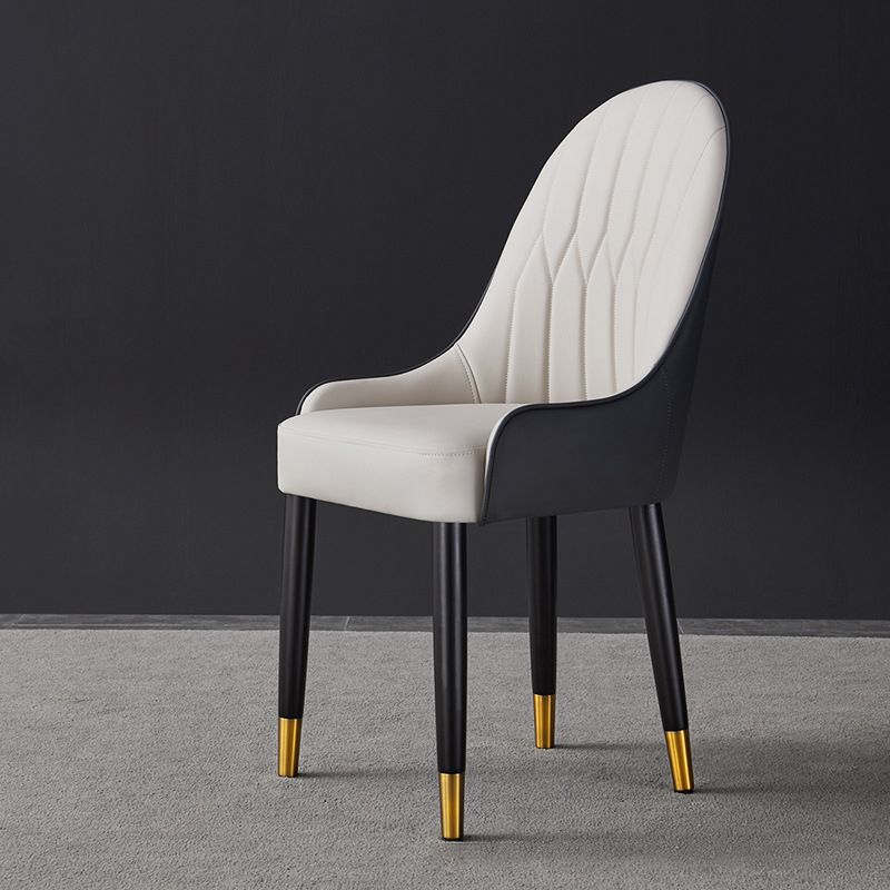 Dining Room Upholstered Chair Faux Leather Parsons Armless Chair