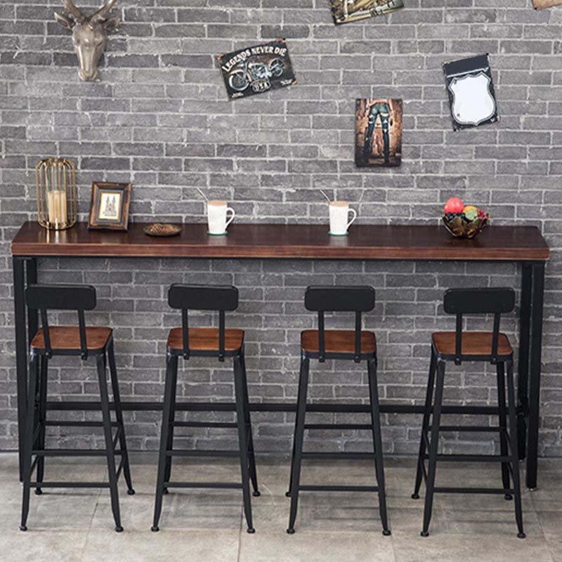Set tavolo da bar industriale Tavolo da bancone in legno massello da 1/4/9 pezzi per interni