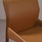Faux Leather Modern Dining Chair Matte Finish Solid Back Indoor Chair