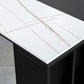 Mesa de bar de piedra sinterizada Mesa de bar rectangular moderna con estantes de almacenamiento