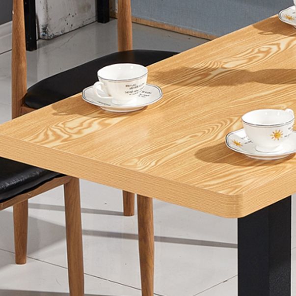 Industrial Wooden Table for Restaurant Dining Table with Pedestal Base in Black Clearhalo 'Dining Tables & Seating' 'Dining Tables' 'dining_table' 'furn' 'furn_dining_table' 'Furniture' 'furniture_dining_table' 'Kitchen & Dining Furniture' 'kitchen' 'kitchen_dining_table' 1200x1200_1a2e26e4-0bad-45cb-bdee-039bf4238432