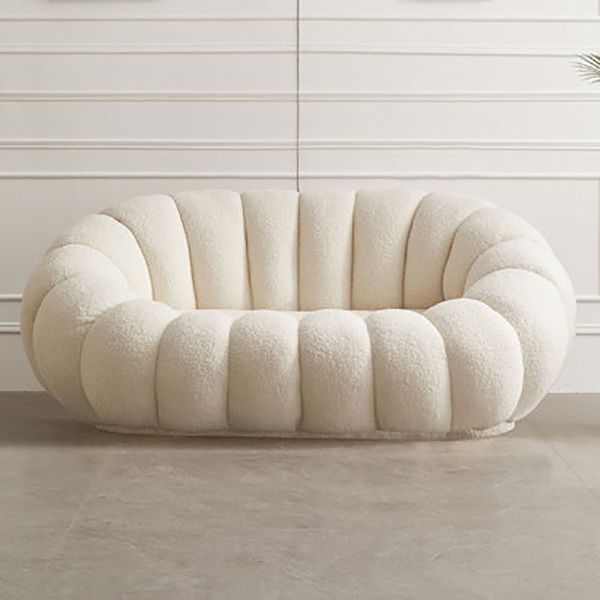 Modern 27.55" H Wool Sewn Pillow Back Slope Arm Sofa for Apartment
