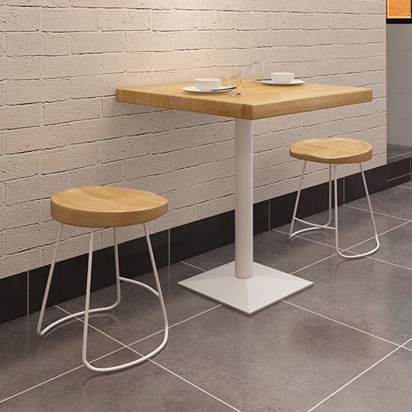 Square Wooden Fir Table Industrial Dining Table with Metal Pedestal Base Clearhalo ' dining_table' 'Dining Tables & Seating' 'Dining Tables' 'furn' 'furn_dining_table' 'Furniture' 'furniture_dining_table' 'Kitchen & Dining Furniture' 'kitchen&dining_furn' 'kitchen' 'kitchen_dining_table' 1200x1200_1a2e98d7-e63b-45ef-9994-585264b70e13