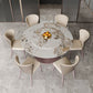 Round Sintered Stone Dining Table Modern Convertible Furniture with Pedestal Base Clearhalo 'Dining Tables & Seating' 'Dining Tables' 'dining_table' 'furn' 'furn_dining_table' 'Furniture' 'Kitchen & Dining Furniture' 1200x1200_1a31226a-5749-48b2-b2dc-a32521457ace