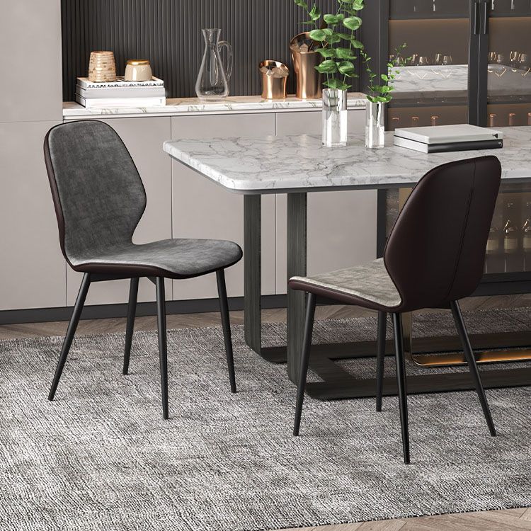 Contemporary Dining Chair Armless Wingback Side Chair with Metal Legs for Kitchen Clearhalo ' kitchen&dining_furn' 'Dining Chairs' 'Dining Tables & Seating' 'dining_chair' 'furn' 'furn_dining_chair' 'Furniture' 'furniture_dining_chair' 'Kitchen & Dining Furniture' 'kitchen' 1200x1200_1a31f5e9-d5b3-42f6-966a-f4a723a1cde7