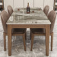 Mid-Century Modern Dining Table Stone Dining Table with Solid Wood Base Clearhalo 'Dining Tables & Seating' 'Dining Tables' 'dining_table' 'Furniture' 'furniture_dining_table' 'Kitchen & Dining Furniture' 'kitchen' 'kitchen_dining_table' 1200x1200_1a334476-8ba7-4abe-ae89-f63f14dbde38