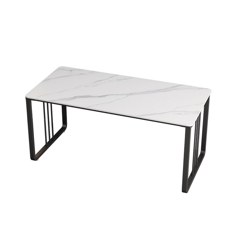Rectangular Shaped Office Desk 2 Legs Writing Desk in Grey/White for Office Clearhalo 'furn' 'furn_office_desk' 'Furniture' 'Office Desks' 'Office Furniture' 'office_desk' 1200x1200_1a338275-6816-400d-82f1-cd005fae04f3
