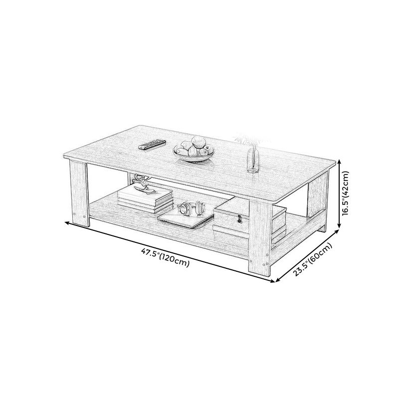 16.5"H Modern Style Wooden Base Top Rectangular Coffee Table Clearhalo 'Coffee & Accent Tables' 'Coffee Tables' 'coffee_tables' 'furn' 'furn_coffee_tables' 'Furniture' 'furniture_coffee_tables' 'Living Room Furniture' 1200x1200_1a33caaa-785f-4234-b910-a65b20512f90