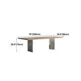 Industrial Solid Wood Table for Restaurant Rectangle Table with Double Pedestal Clearhalo 'Dining Tables & Seating' 'Dining Tables' 'dining_table' 'furn' 'furn_dining_table' 'Furniture' 'furniture_dining_table' 'Kitchen & Dining Furniture' 1200x1200_1a33f8ff-618b-4553-a7bf-4c489baaa7f8