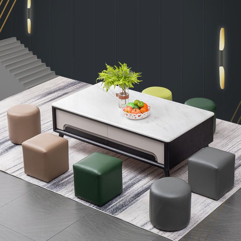 Contemporary Pouf Ottoman Faux Leather Upholstered Solid Color Ottoman Clearhalo 'furn' 'furn_ottomans_poufs' 'Furniture' 'Living Room Furniture' 'Ottomans & Poufs' 'ottomans_poufs' 1200x1200_1a347c5e-8f0e-4c1d-9f34-11c47e3afe8a