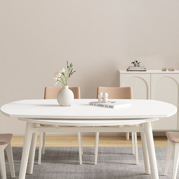 White Drop-Leaf Dining Table Round Sintered Stone Dinner Table for Dining Room Clearhalo 'Dining Tables & Seating' 'Dining Tables' 'dining_table' 'furn' 'furn_dining_table' 'Furniture' 'Kitchen & Dining Furniture' 1200x1200_1a34b36f-d506-4084-b159-5d70c7db16a0