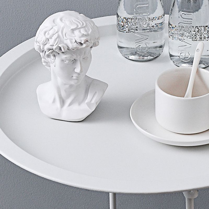 Round Tray Top Side Table Mid-Century Metal Cross Legs End Table Clearhalo 'Coffee & Accent Tables' 'End & Side Tables' 'end_side_tables' 'furn' 'furn_end_side_tables' 'Furniture' 'Living Room Furniture' 1200x1200_1a3546c8-a92c-40ff-9d15-be4ef2672086