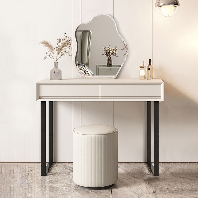 Grau/Weiß 15,74 "W x 29.521" H mit Schubladen zeitgenössischer Make -up -Tisch