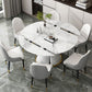 Contemporary Round Dining Table Sintered Stone Table with White Pedestal Base,53.1"L x 53.1"W x 30"H Clearhalo ' dining_table' 'Dining Tables & Seating' 'Dining Tables' 'furn' 'furn_dining_table' 'Furniture' 'furniture_dining_table' 'Kitchen & Dining Furniture' 'kitchen&dining_furn' 'kitchen' 'kitchen_dining_table' 1200x1200_1a379d31-fbd2-443f-9adc-3690f223d44d
