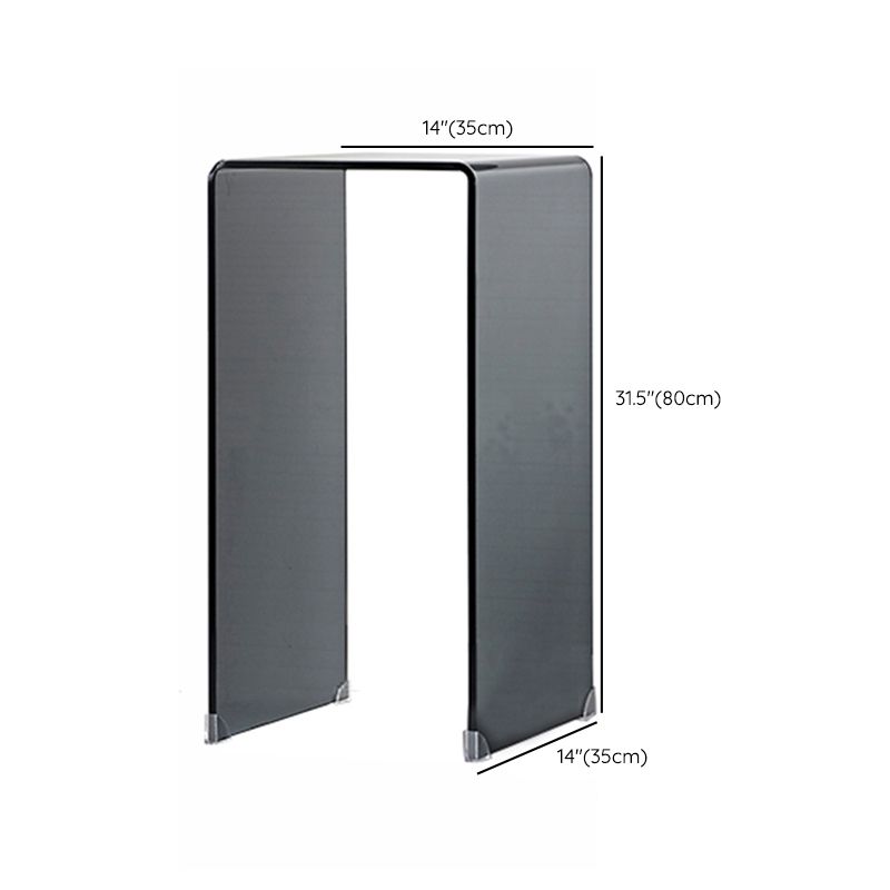 Mesa de trineo de vidrio moderno mesa de esquina cuadrada minimalista de esquina cuadrada