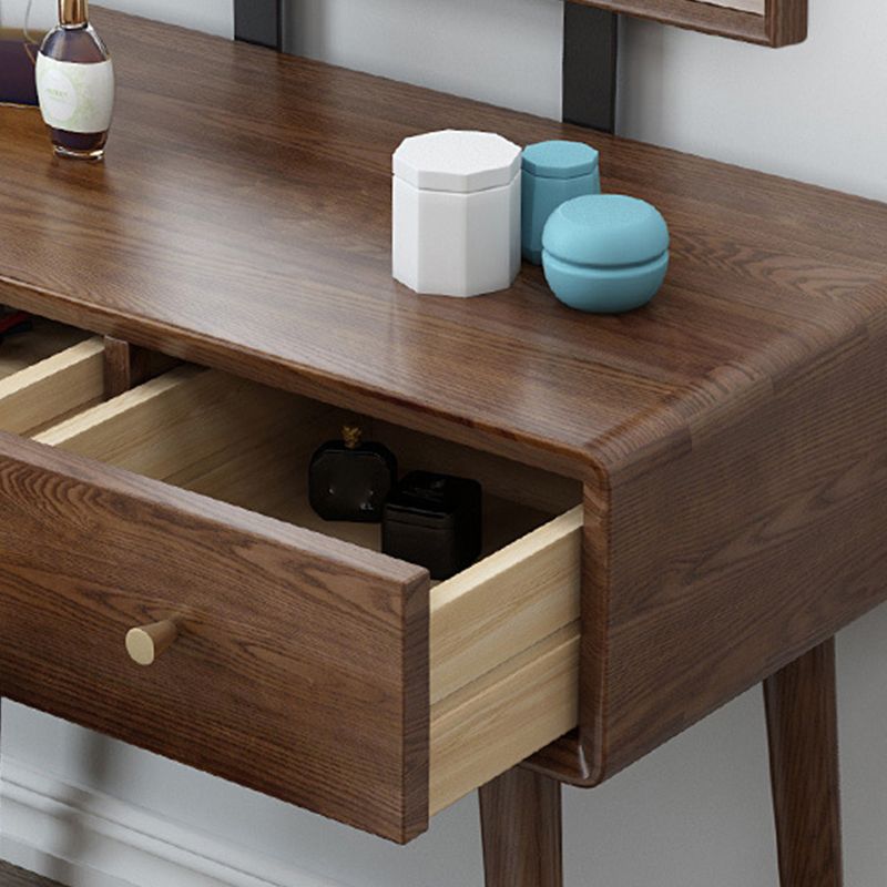 3-Drawer Vanity Makeup Table Set Traditional Mirrored Ash Vanity Clearhalo 'Bedroom Furniture' 'furn' 'furn_makeup_vanities' 'Furniture' 'Makeup Vanities' 'makeup_vanities' 1200x1200_1a3a9cef-1304-47e9-afb6-dfcd4109d6c8