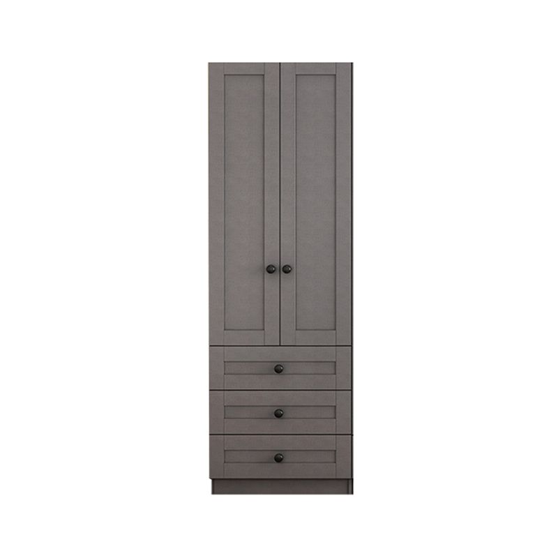 Contemporary Grey Wardrobe Armoire Engineered Wood Wardrobe Closet