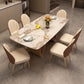 Modern Sintered Stone Dining Room Set Standard Height with Double Pedestal Base Dining Table Set Clearhalo 'Dining Room Sets' 'Dining Tables & Seating' 'dining_room_set' 'furn' 'furn_dining_room_set' 'Furniture' 'furniture_dining_room_set' 'Kitchen & Dining Furniture' 'kitchen&dining_furn' 'kitchen' 1200x1200_1a3c5202-90cb-49d5-8d29-c7c6ef2fc89f