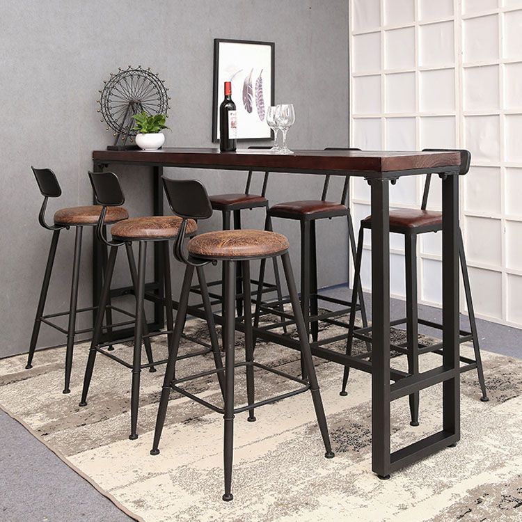 Contemporary Bar Stools Armless Dining Stools with Black Metal Base Clearhalo 'Bar Furniture' 'Bar Stools' 'bar_stools' 'furn' 'furn_bar_stools' 'Furniture' 'Kitchen & Dining Furniture' 1200x1200_1a3c53d0-0566-4aef-a915-b9e67d9f61f5