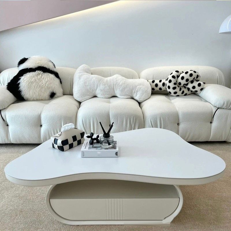 35" Wide Contemporary Cocktail Table White Single Coffee Table Clearhalo 'Coffee & Accent Tables' 'Coffee Tables' 'coffee_tables' 'furn' 'furn_coffee_tables' 'Furniture' 'Living Room Furniture' 1200x1200_1a3ec93c-9585-4a92-8a25-aeee838bc362