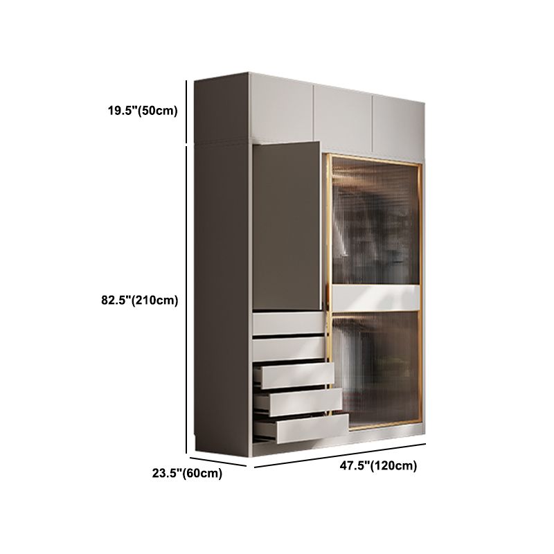 Modern Style Wardrobe Wooden Wardrobe Closet with Sliding Door