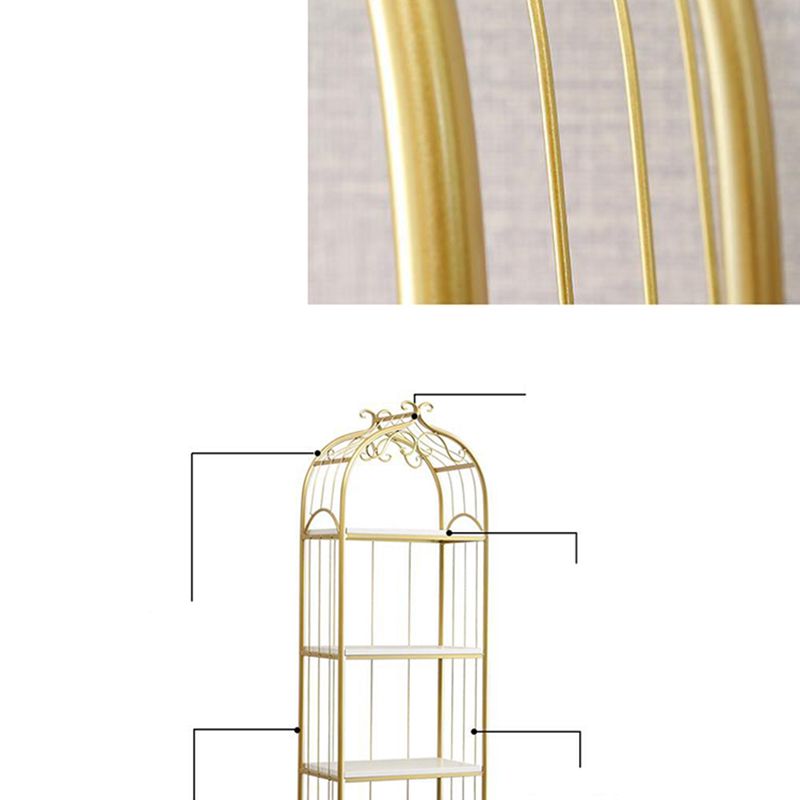 Estantería de estantería moderna de oro Etagere Metal Open Bookcase para sala de estar