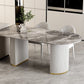 Mesa de comedor de doble pedestal contemporáneo muebles de comedor de piedra