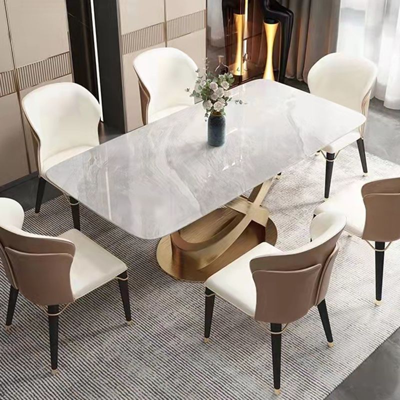 Traditional Luxury Stainless Steel Table Rectangle Dining Table for Home Clearhalo ' dining_table' 'Dining Tables & Seating' 'Dining Tables' 'furn' 'furn_dining_table' 'Furniture' 'furniture_dining_table' 'Kitchen & Dining Furniture' 'kitchen&dining_furn' 'kitchen' 'kitchen_dining_table' 1200x1200_1a43c802-a277-4ceb-afd7-6b4a97310871
