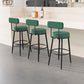 Fabric Upholstered Armless Bar Stools Scandinavian Round Seat Barstool