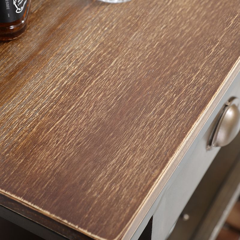 35.43" High Rolling Industrial Kitchen Trolley Wooden Kitchen Trolley for Dining Room Clearhalo 'furn' 'furn_kitchen_islands_carts' 'Furniture' 'Kitchen & Dining Furniture' 'Kitchen Islands & Carts' 'kitchen_islands_carts' 1200x1200_1a452952-9a0b-4f88-8b77-c02eb55694e9