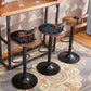 Industrial Leather Counter Height Stools Adjustable Height Bar Stool