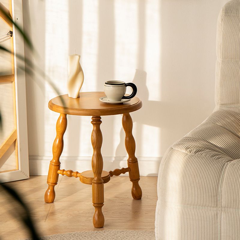 Rustic Solid Wood End Table 14.2" Tall Round 3 Legs Sofa Side Accent Table Clearhalo 'Coffee & Accent Tables' 'End & Side Tables' 'end_side_tables' 'furn' 'furn_end_side_tables' 'Furniture' 'Living Room Furniture' 1200x1200_1a487f56-1a5e-40d3-b6de-f7917b3f8653