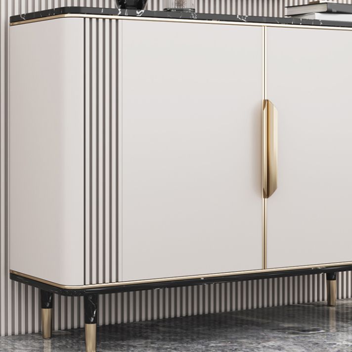 Glam Dining Server Marble Buffet Server with Doors for Living Room Clearhalo 'buffet_sideboard' 'Buffets & Sideboards' 'furn' 'furn_buffet_sideboard' 'Furniture' 'Kitchen & Dining Furniture' 1200x1200_1a48faea-e81b-475a-9dff-ecda02a703dd
