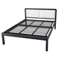 Contemporary Slat Metal Standard Bed with Rectangular Headboard