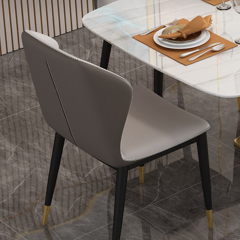 Minimalist Style Sintered Stone Dining Room Set with White Table and Gold Trestle Base for Home Use Clearhalo 'Dining Room Sets' 'Dining Tables & Seating' 'dining_room_set' 'furn' 'furn_dining_room_set' 'Furniture' 'furniture_dining_room_set' 'Kitchen & Dining Furniture' 'kitchen&dining_furn' 'kitchen' 1200x1200_1a4939ba-3622-4c0c-af47-ff59eb77bdc5