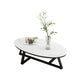 Glam elliptische leistenen salontafel 61 cm H-cocktailtafel met gekruiste poten