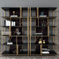 11.81"W 78.74"H Bookcase Glam Style Open Back Bookshelf for Study Room Home Office Clearhalo 'Bookcases' 'furn' 'furn_bookcases' 'Furniture' 'furniture_bookcases' 'kitchen' 'kitchen_bookcases' 'Living Room Furniture' 'Office Furniture' 1200x1200_1a49f2b1-21e4-4c50-a3c2-683de6cf1441