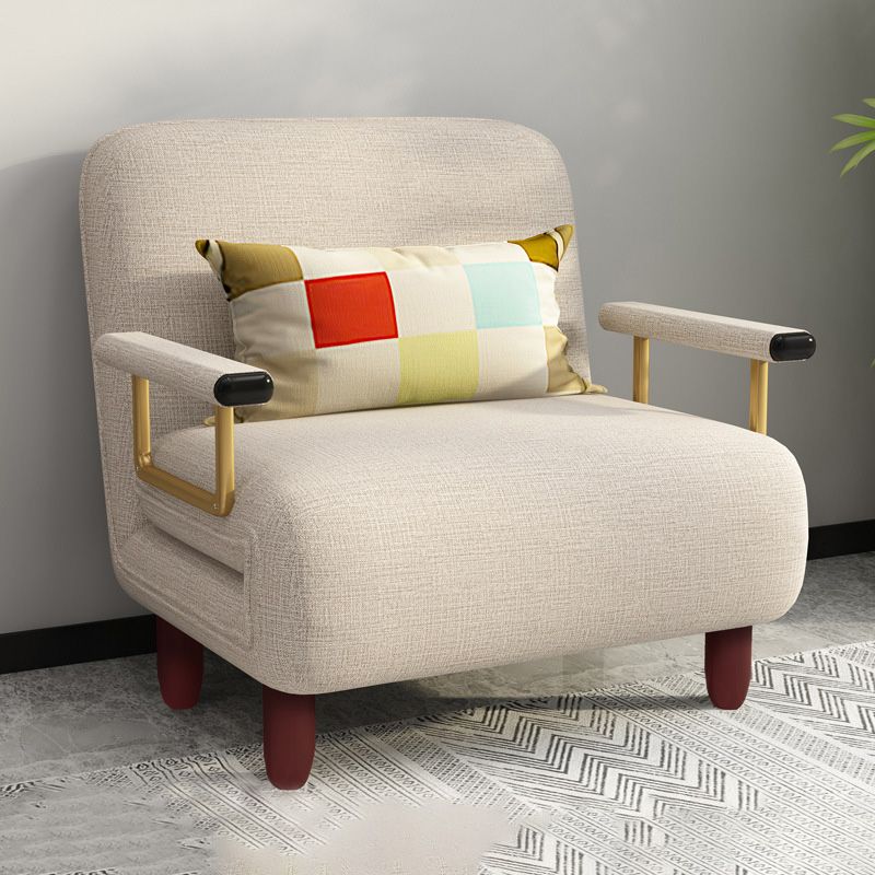 Contemporary Linen Sofa Bed with Pillow Back for Apartment and Bonus Room