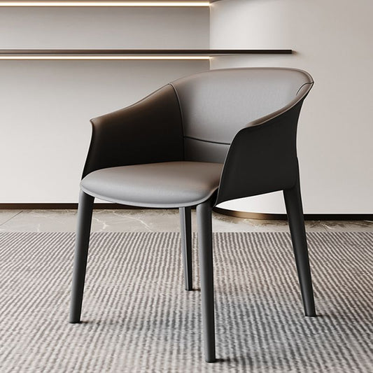 Modern Style Metal Dining Chairs Leather Arm Dining Room Chairs for Home Use
