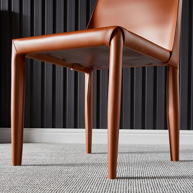 Designer Style Restaurant Saddle Leather Side Chair Matte Finish Parsons Dining Chair Clearhalo ' kitchen&dining_furn' 'Dining Chairs' 'Dining Tables & Seating' 'dining_chair' 'furn' 'furn_dining_chair' 'Furniture' 'furniture_dining_chair' 'Kitchen & Dining Furniture' 'kitchen' 1200x1200_1a4b37fc-d669-48fd-a98f-be478c2b46ef
