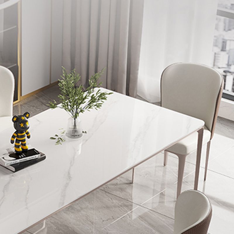 Home Glam Style Dining Table Rectangle Acrylic Base Dining Table Clearhalo 'Dining Tables & Seating' 'Dining Tables' 'dining_table' 'furn' 'furn_dining_table' 'Furniture' 'Kitchen & Dining Furniture' 1200x1200_1a4ba8c9-5089-4900-afa3-d52ed98f5d6b