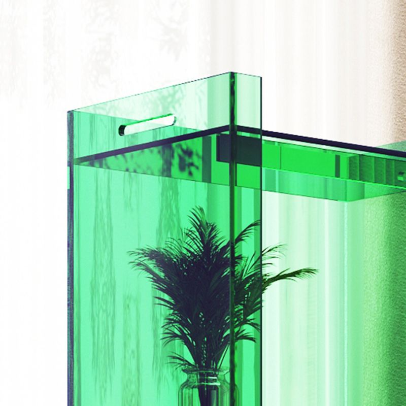 Bibliothèque verticale en acrylique à dos fermé contemporain avec étagères avec étagères